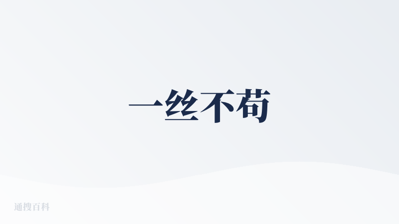 一丝不苟