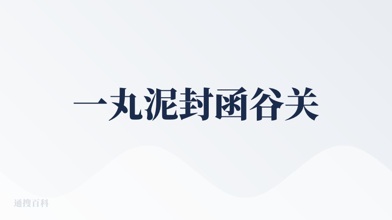 一丸泥封函谷关
