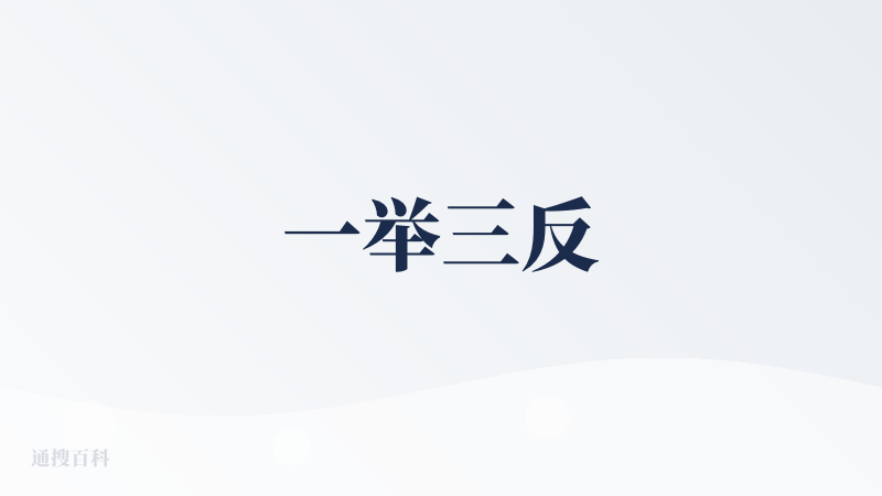 一举三反