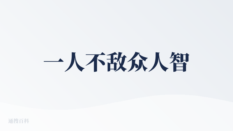 一人不敌众人智