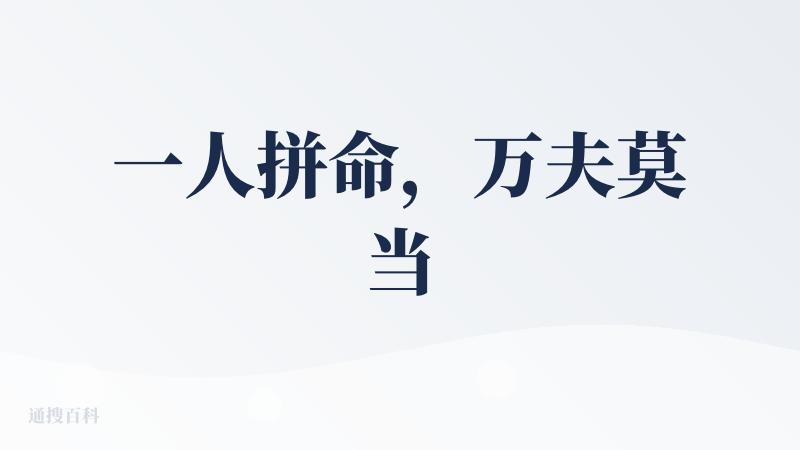 一人拼命，万夫莫当