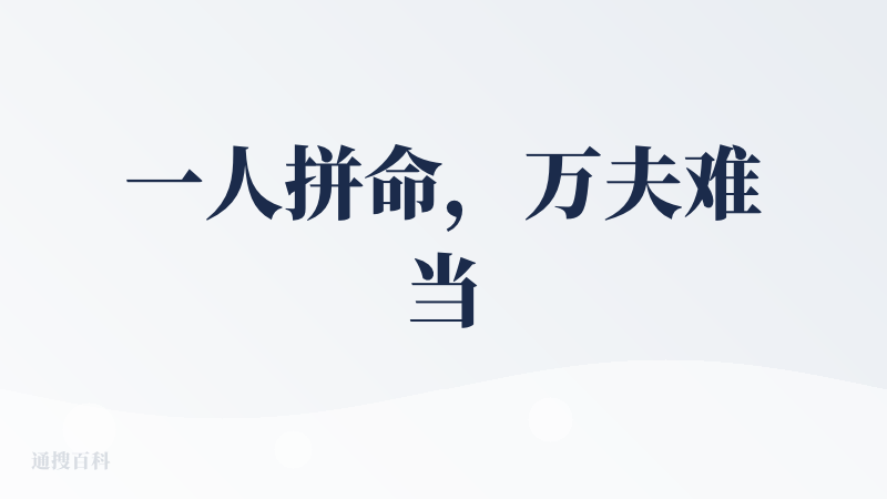 一人拼命，万夫难当