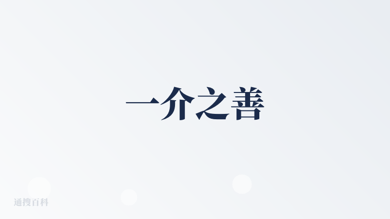 一介之善