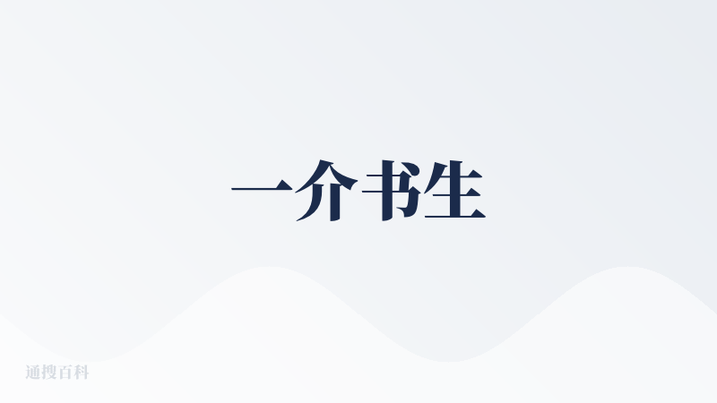 一介书生