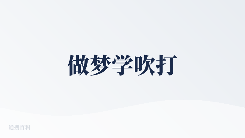 做梦学吹打