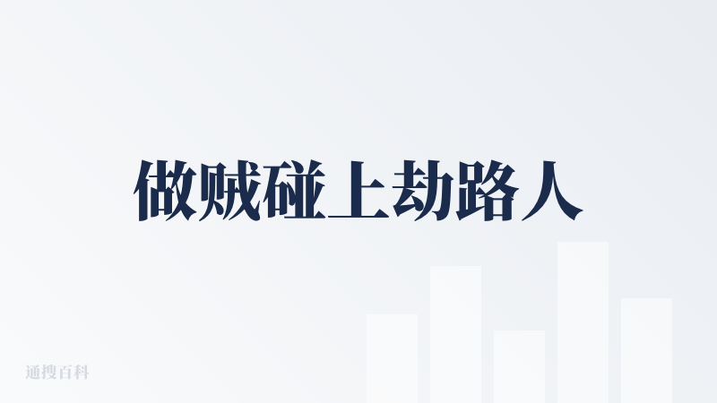 做贼碰上劫路人