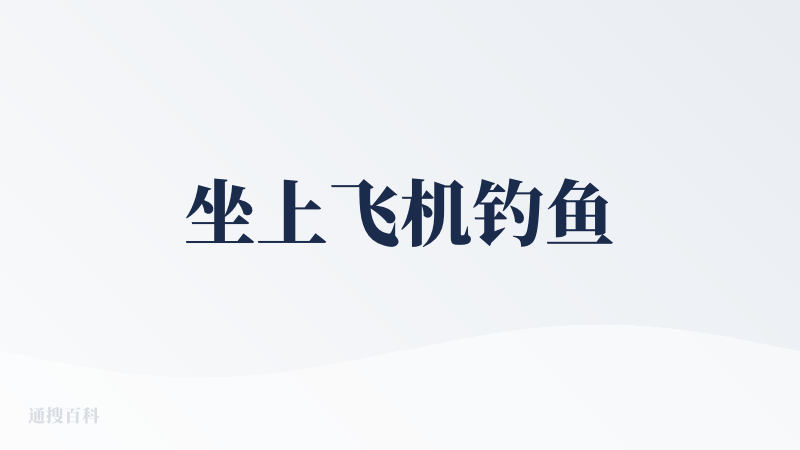 坐上飞机钓鱼