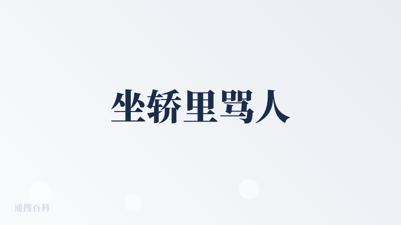 坐轿里骂人